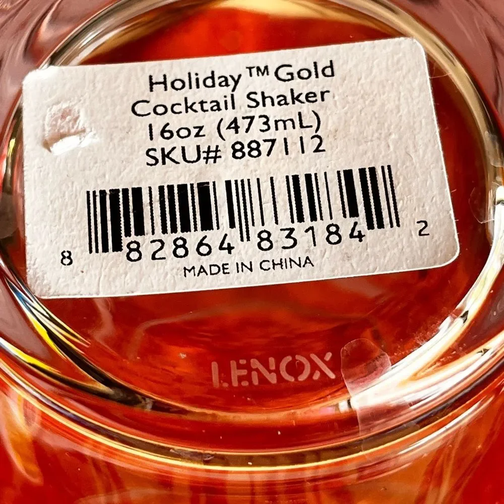 Lenox Clear Shaker Glass  with Frosted Holly Accents